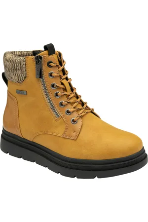 Lotus Yellow Zip Up Flat Ankle Boots AU 8 (EU 39)