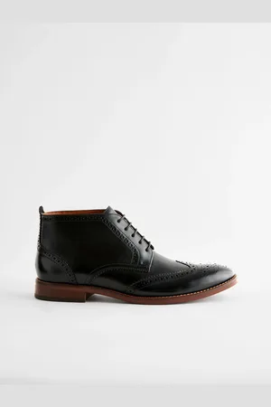 Next Black Leather Brogue Boots AU 8 (EU 42)