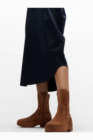 FitFlop Red F-Luma Stretch Suede Demi Wedge Mid Calf Boots AU 6 (EU 37)