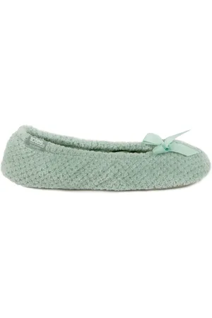 Totes Green Isotoner Popcorn Slippers M