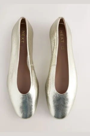 Next Standard/Wide Fit Forever Comfort Leather Round Toe Ballerinas