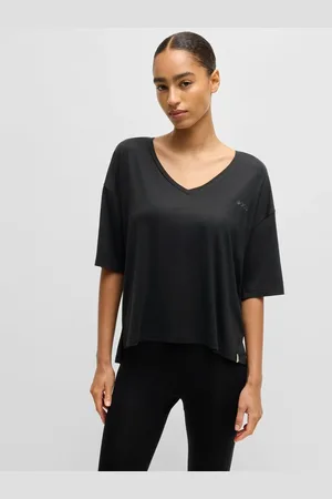 HUGO BOSS Black Relaxed Fit Stretch Jersey V-Neck T-Shirt XXL