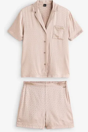 HUGO BOSS Natural Monogram Woven Soft Short Pyjamas Set L