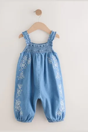 Next Denim Embroidered 100% Cotton Playsuit (3mths-7yrs) 4