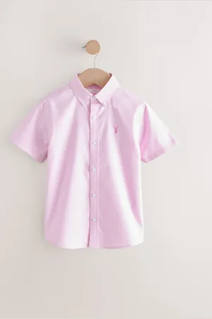 Next Logo Short Sleeve Cotton Rich Oxford Shirt (3-16yrs) 15 Years (170cm)
