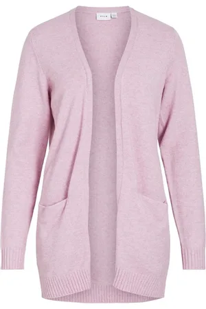 VILA Purple Longline Open Knit Cardigan AU 6