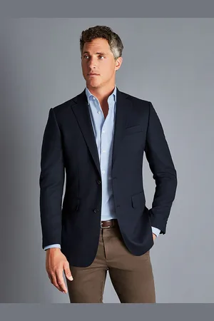 Charles Tyrwhitt Blue Proper Blazer Classic Fit Jacket 48 R