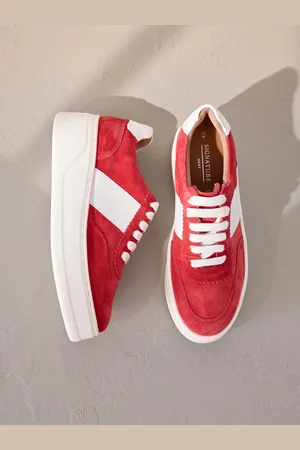 Next Red Lace Up Signature Premium Leather Chunky Wedge Lace-Up Trainers AU 11 (EU 43)