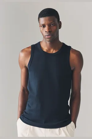Next Navy Blue Slim Fit Ribbed Vest XXL