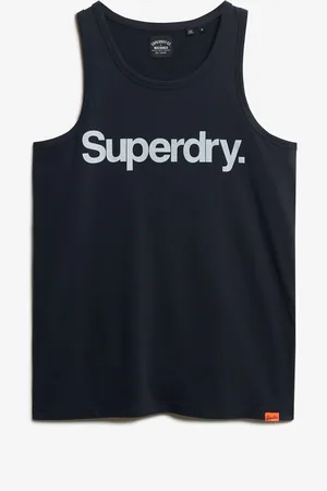 Superdry Navy Core Logo Kiss Print Slim Fit Vest Top XXL