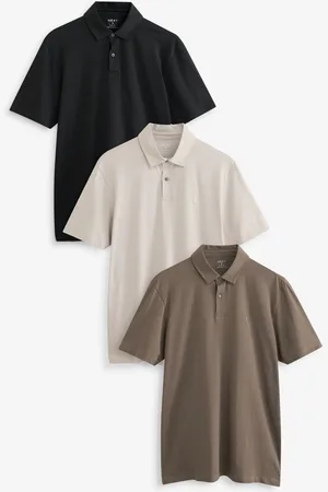 Next Slim Fit Short Sleeve Jersey Polo Shirts 3 Pack 5XL