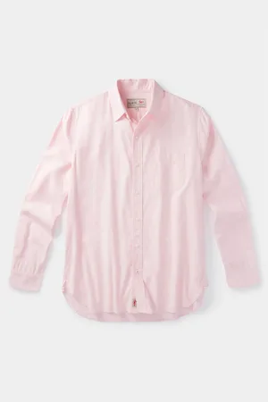 Aubin Blue Grainsby Linen Cotton Shirt L