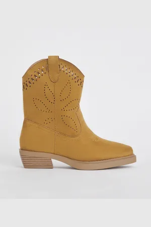 Simply Be Natural Laser Cut Western Boots In Wide Fit AU 6 (EU 37)