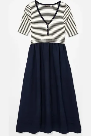 mint&berry Striped Woven Mix Midi Dress XS