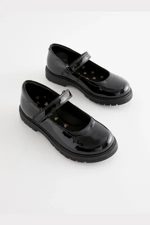 Next Standard Fit (F) School Leather Chunky Mary Jane Shoes AU 13 (EU 32)
