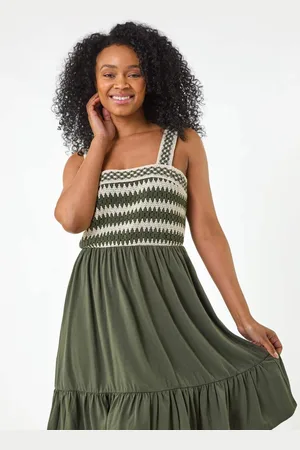 Roman Petite Crochet Trim Strap Dress 14