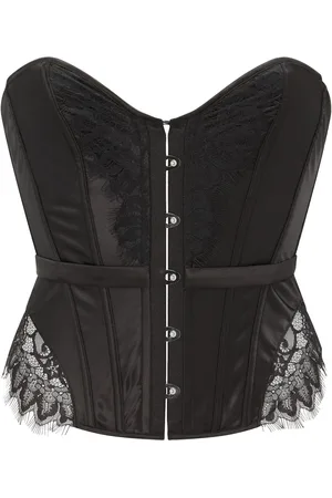 Ann Summers Black Everlasting Satin & Lace Corset Top XXL