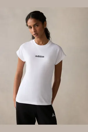 adidas White Essentials Single Jersey T-Shirt AU 24-26