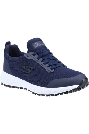 Skechers Blue Standard Fit Womens Squad Slip Resistant Work Trainers AU 8 (EU 39)