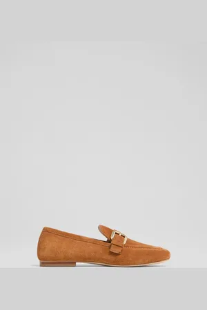 LK Bennett Austin Suede Oloid Buckle Loafers AU 8 (EU 39)