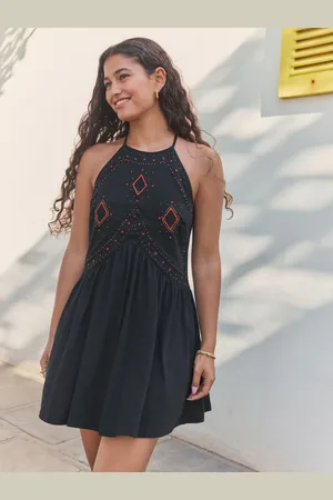 Next Jersey Embroidered 100% Cotton Mini Dress AU 24