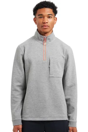 Sealskinz Grey Foulsham Water Repellent 1/4 Zip Funnel Neck Sweatshirt M