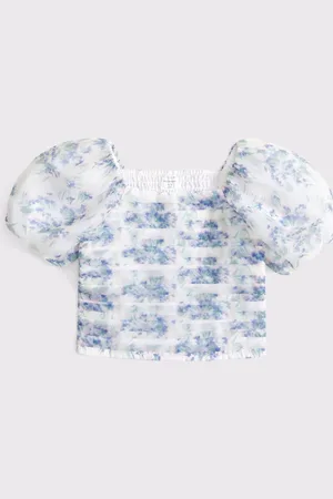 Abercrombie & Fitch Floral Puff Sleeve Crop Top 15