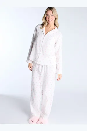 Boux Avenue White Ditsy Floral Long Pyjamas Set AU 14