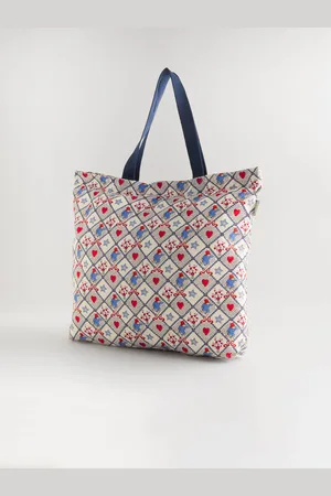 Cath Kidston Ecru Check Paddington Large Foldaway Tote Bag One