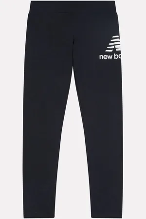 New Balance Black Kids Stacked Logo Leggings 12