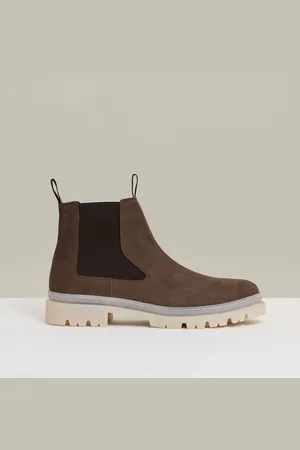 Reiss Brown Garry Suede Contrast Sole Chelsea Boots AU 11 (EU 45)