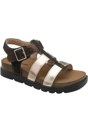 Dunlop Metallic Leather Strap Buckle Wedge Sandals AU 6 (EU 37)
