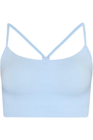 Sweaty Betty Light Blue Spirit Restored Seamless Yoga Bra L