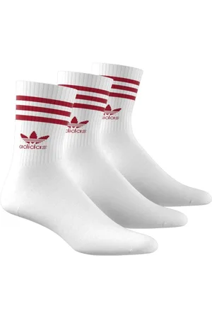 adidas Off White Mid Cut Crew Socks 3 Pack 2-3.5