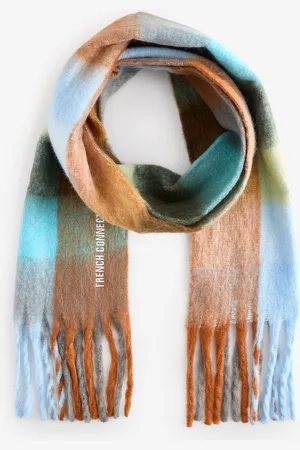 French Connection Blue Super Soft Check Scarf one