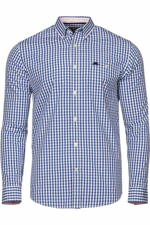 Raging Bull Classic 100% Cotton Long Sleeve Gingham Shirt XL