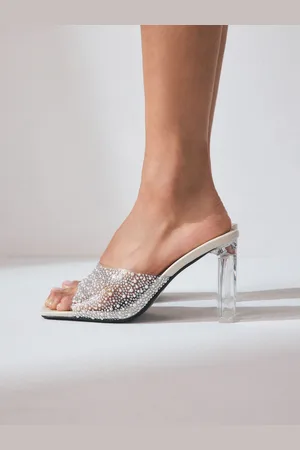 Next Shimmer Forever Comfort Square Toe Vinyl Block Heel Mules AU 8.5 (EU 40)