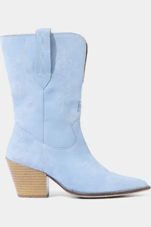 Joe Browns Blue Western Stitch Detail Suede Boots AU 10 (EU 42)