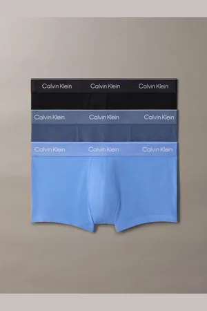 Calvin Klein Black/Mid Blue/Light Blue 3 Pack Low Rise Trunks