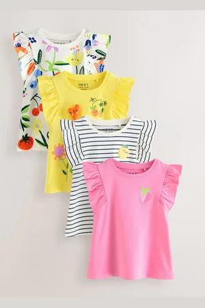 Next Red Flower Vest Tops 4 Pack (3mths-7yrs) 4
