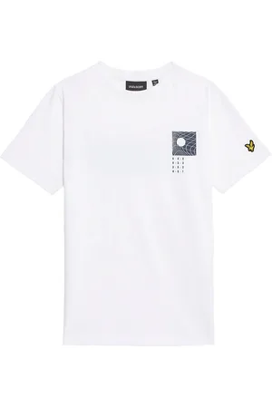 Lyle & Scott White Disrupt Graphic Print 100% Cotton T-Shirt 10