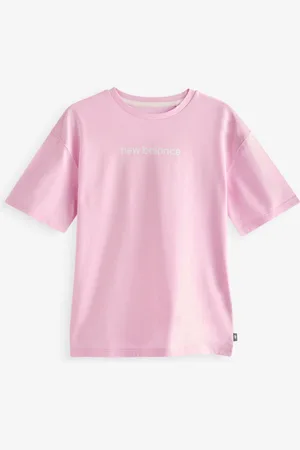 New Balance Pink Girls 100% Cotton Floral Sneaker T-Shirt 8