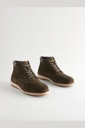 Next Khaki Green Leather Sports Boots AU 8 (EU 42)