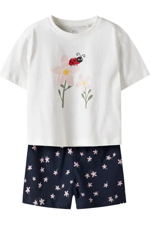 NAME IT White Floral Short Sleeve T-Shirt & Shorts Set 2