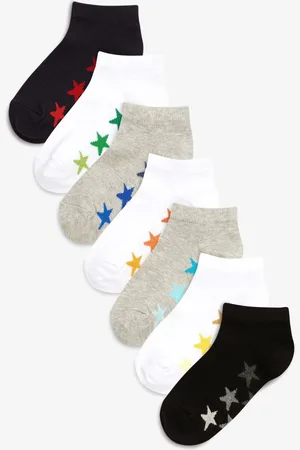 Next White/Grey Rich Trainers Socks 7 Pack 6-8.5 Jnr