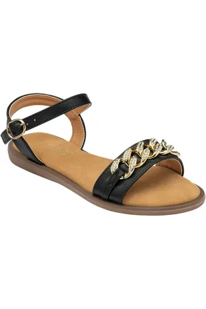 Lotus Black Flat Casual Sandals eu39uk6