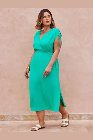 Live Unlimited London Print Curve Gathered Midi Dress 26