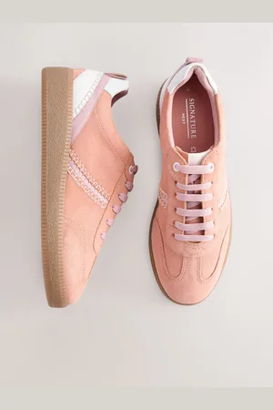 Next Coral Pink Forever Comfort Leather Chunky Sole Lace-Up Trainers AU 10 (EU 42)