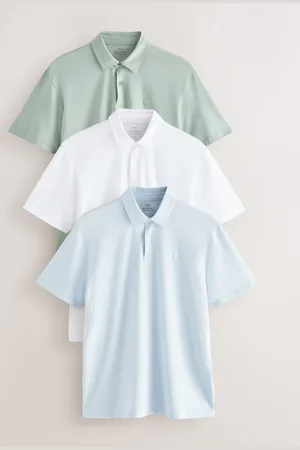 Next Regular Fit Short Sleeve Jersey Polo Shirts 3 Pack L