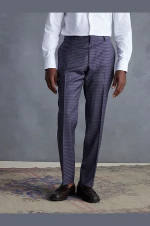 Next Purple Slim Fit Signature Zignone Check Suit: Trousers 34W x 31L (UK 34 R)